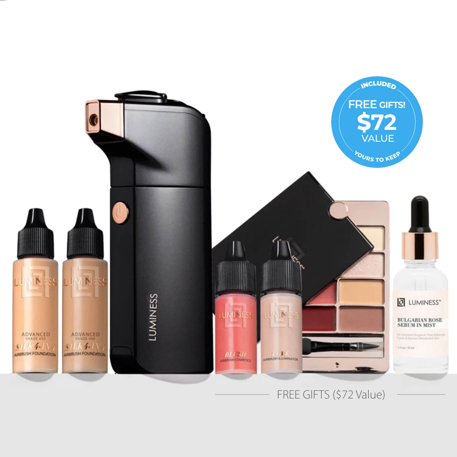 Luminess Air Icon Makeup Airbrush System and 4-Piece Foundation Starter Kit | Quick, Easy & Long Lasting Application